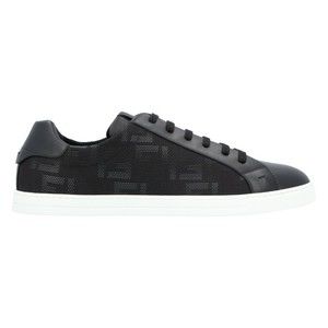 Fendi Textured Black Fabric Sneakers With Leather Accents - NWT